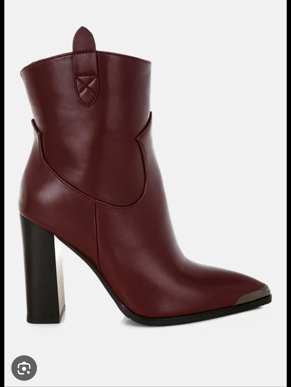 London Rag Women's Burgundy Hatter Pointed Toe Faux Leather Western Boots. Sz 9